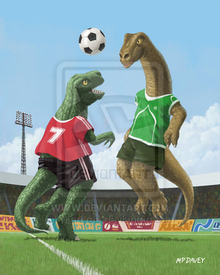 Illustration for article titled A Children's Treasury Of Dinosaurs Playing Sports